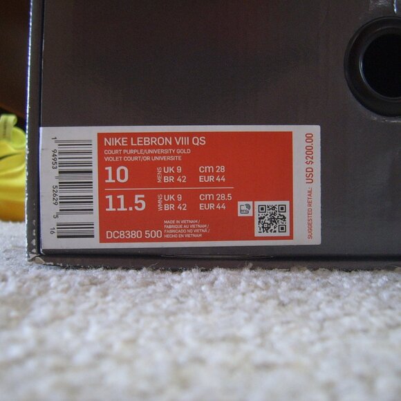 Size 10 - Nike LeBron 8 Lakers Men Basketball Sneakers/Shoes w/Box - Picture 7 of 7